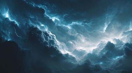 Dramatic Cloudscape with Blue Light