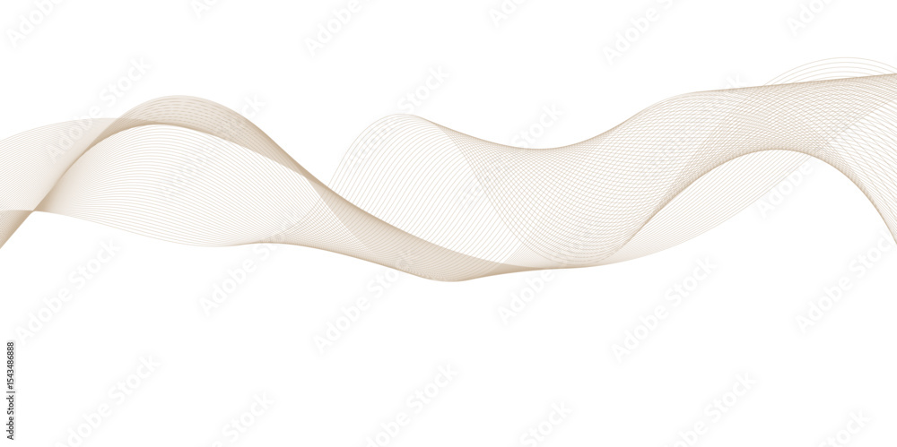 Poster beige wave design creates flowing and dynamic visual effect on a white background, adding a touch of