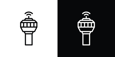 Control Tower icon filled flat sign concept for web design.