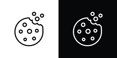 Cookie icon filled flat sign concept for web design.