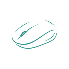 mouse flaticon logo vector design with tosca colour. Good for icon, logo, etc