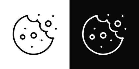 Cookie icon filled flat sign concept for web design.