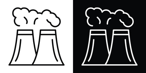 Cooling tower icon filled flat sign concept for web design.