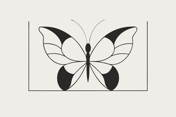 Artistic Butterfly Line Vector Illustration for Printable Coloring Books