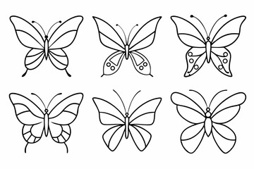 Modern Butterfly Outline Vector Art for Home Decor and Creative Inspiration