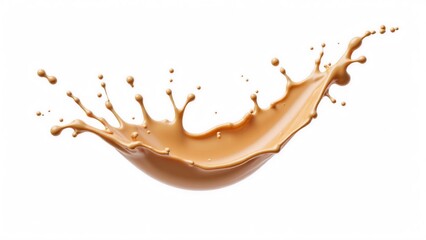 Obraz premium Realistic light coffee milk splash isolated on a white background