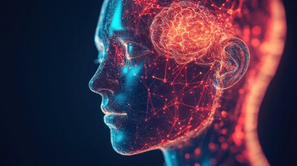 Human head, brain network