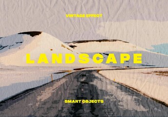 Vintage Landscape Photo Effect Mockup