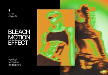 Bleached Motion Poster Photo Effect Mockup