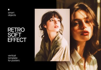 Soft Retro Poster Photo Effect Mockup