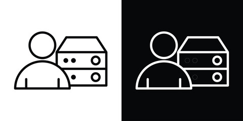 Database administrator icon filled flat sign concept for web design.