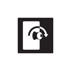 turn clockwise to open icon symbol sign vector