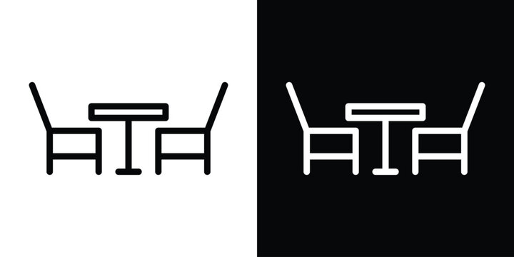 Dinner table icon filled flat sign concept for web design.