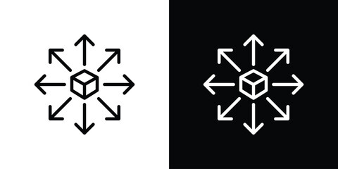 Distribution box icon filled flat sign concept for web design.