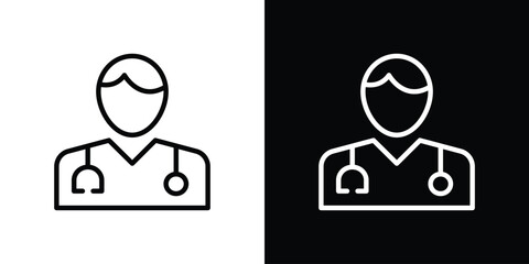 Doctor icon filled flat sign concept for web design.