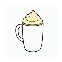 a pastel eggnog mug with frothy topping and spice 