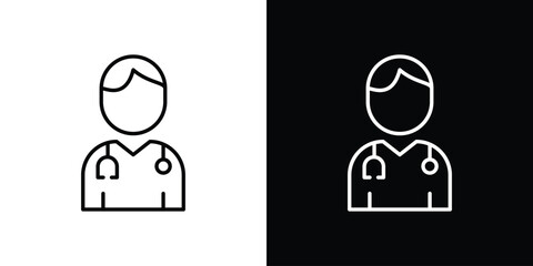 Doctor icon filled flat sign concept for web design.
