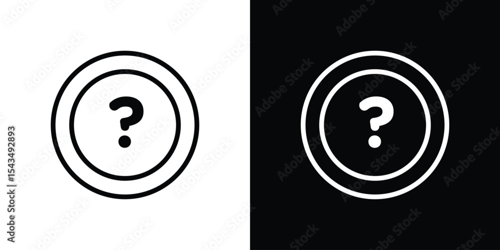 Poster doubts button icon filled flat sign concept for web design.