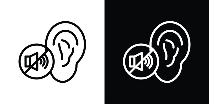 Ear deaf icon filled flat sign concept for web design.