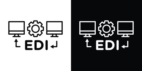 EDI icon filled flat sign concept for web design.