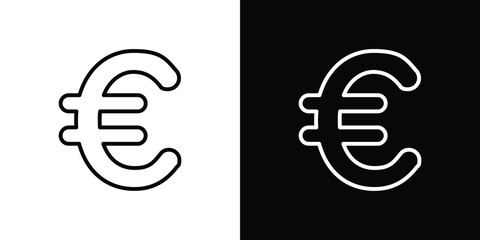 Euro icon filled flat sign concept for web design.