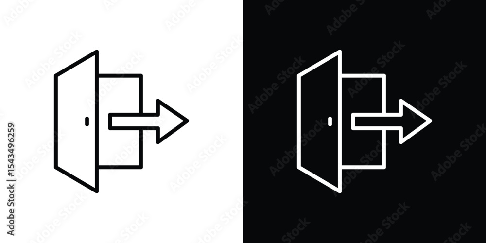 Poster exit icon filled flat sign concept for web design.
