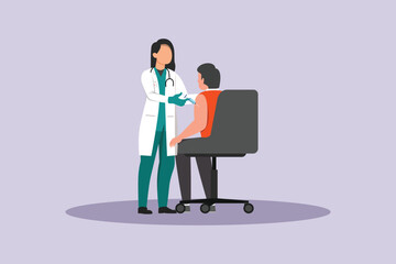 Doctor and Patient Concept. Colored flat vector illustration isolated