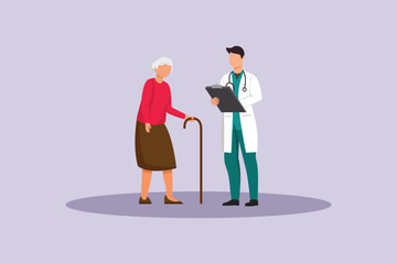 Doctor&nbsp;and&nbsp;Patient Concept. Colored flat vector illustration isolated