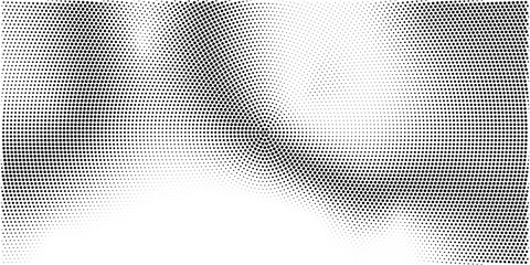 Abstract radial halftone gradient texture. Vector concentric dotted grunge background for poster, overlay, cover, card. Pixelated retro backdrop