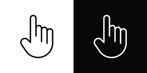 Finger icon filled flat sign concept for web design.
