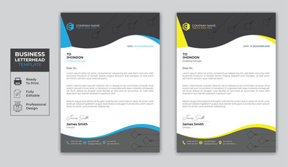 A modern business and corporate letterhead design vector. Colorful abstract letterhead design a4 size.
