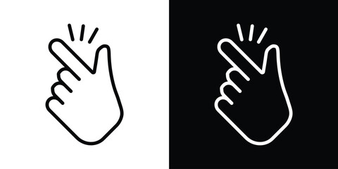 Finger snapping icon filled flat sign concept for web design.