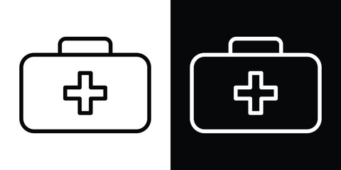 First aid box icon filled flat sign concept for web design.