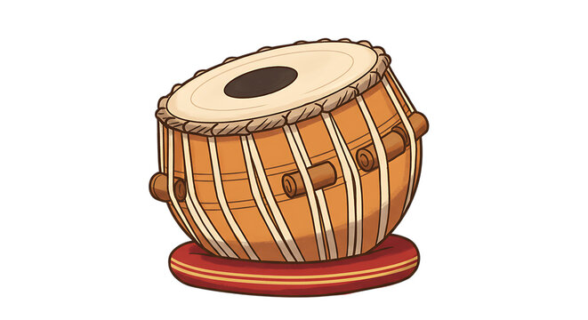 Indian tabla drum musical instrument isolated on transparent background
