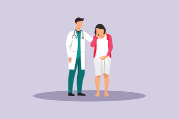 Doctor and Patient Concept. Colored flat vector illustration isolated