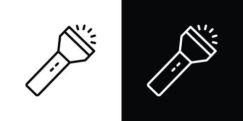 Flashlight icon filled flat sign concept for web design.