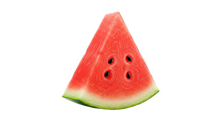 A fresh slice of watermelon isolated on a black background ready to eat