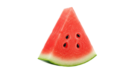 A fresh slice of watermelon isolated on a black background ready to eat