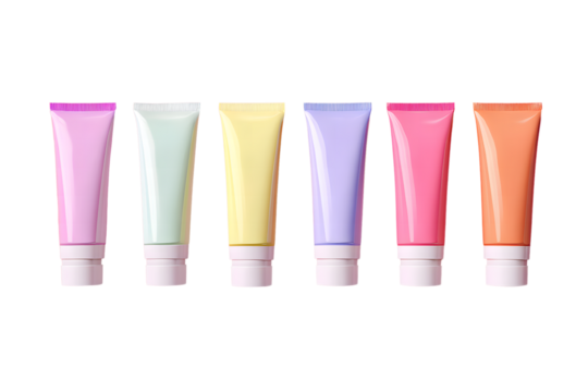 Isolated cosmetic plastic tube on transparent background