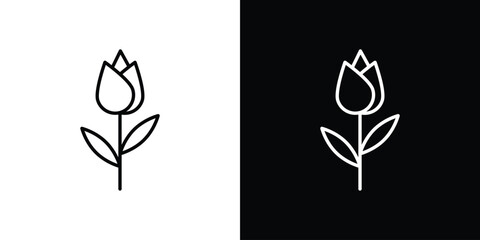 Flower tulip icon filled flat sign concept for web design.