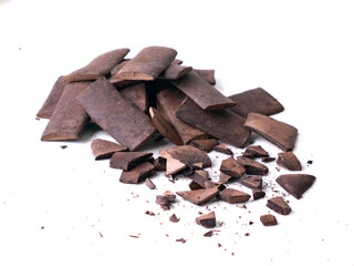 Chunk of cacoa mass bar or cocoa liquor. 100% pure cocoa chocolate.