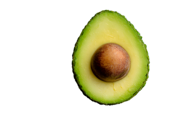 isolated half of avocado on transparent background
