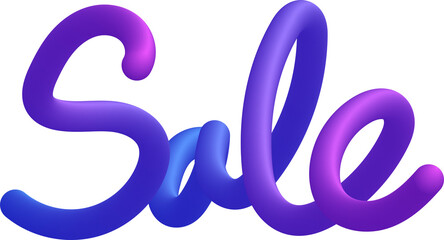 보라색과 파란색 그라데이션 3D 입체 'Sale' 글자