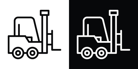 Forklift icon filled flat sign concept for web design.