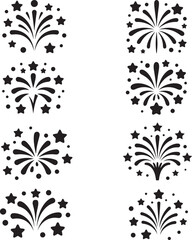 Seamless Pattern of Fireworks and Stars
