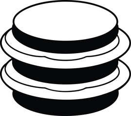 Stack of Three Macarons Shows Refined Sweetness and Elegant Presentation of French Confections Artfully Displayed