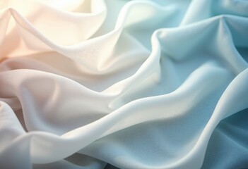 Obraz premium Soft, flowing fabric with smooth folds and gentle curves in light pastel shades