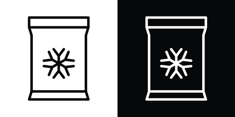 Frozen food bag icon filled flat sign concept for web design.