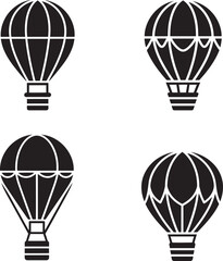Fototapeta premium Four Classic Hot Air Balloon Silhouettes