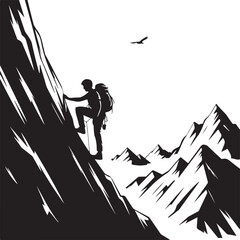 Climber Rappelling Down Cliff Silhouette

Extreme Rappelling Action Vector Scene

Mountain Rappelling Gear Silhouette Design

Rappeller Hanging on Rock Face Vector Art

Vertical Descent Adventure Silh